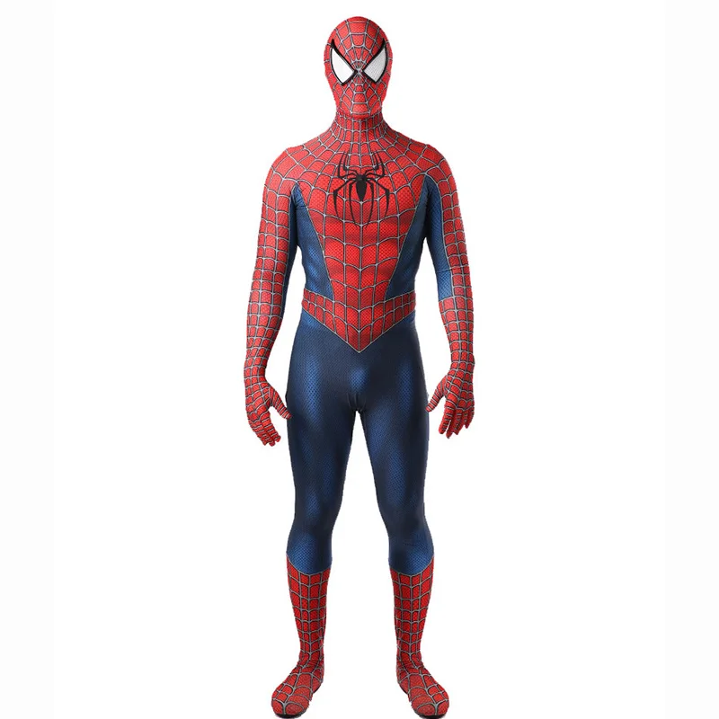 Raimi-disfraz de Spiderman para adultos, traje de Peter Parker, Spandex, estampado 3D, traje de Halloween, mono de superhéroe, trajes Zentai