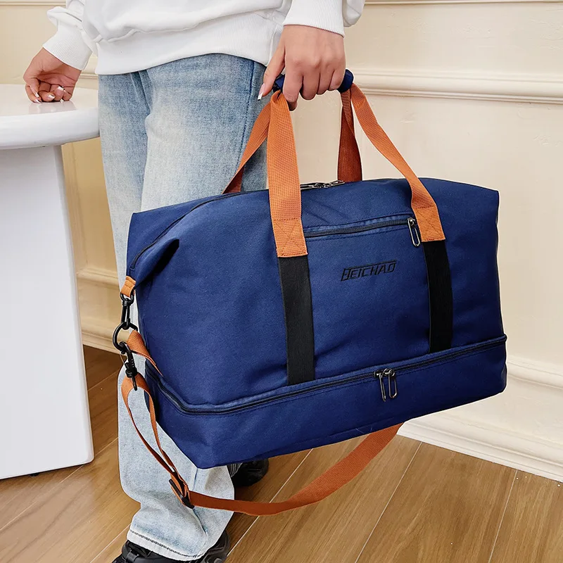 Borsa da viaggio da donna alla moda borsa da Fitness sportiva da uomo di grande capacità separazione bagnata a secco sport a breve distanza all'aperto