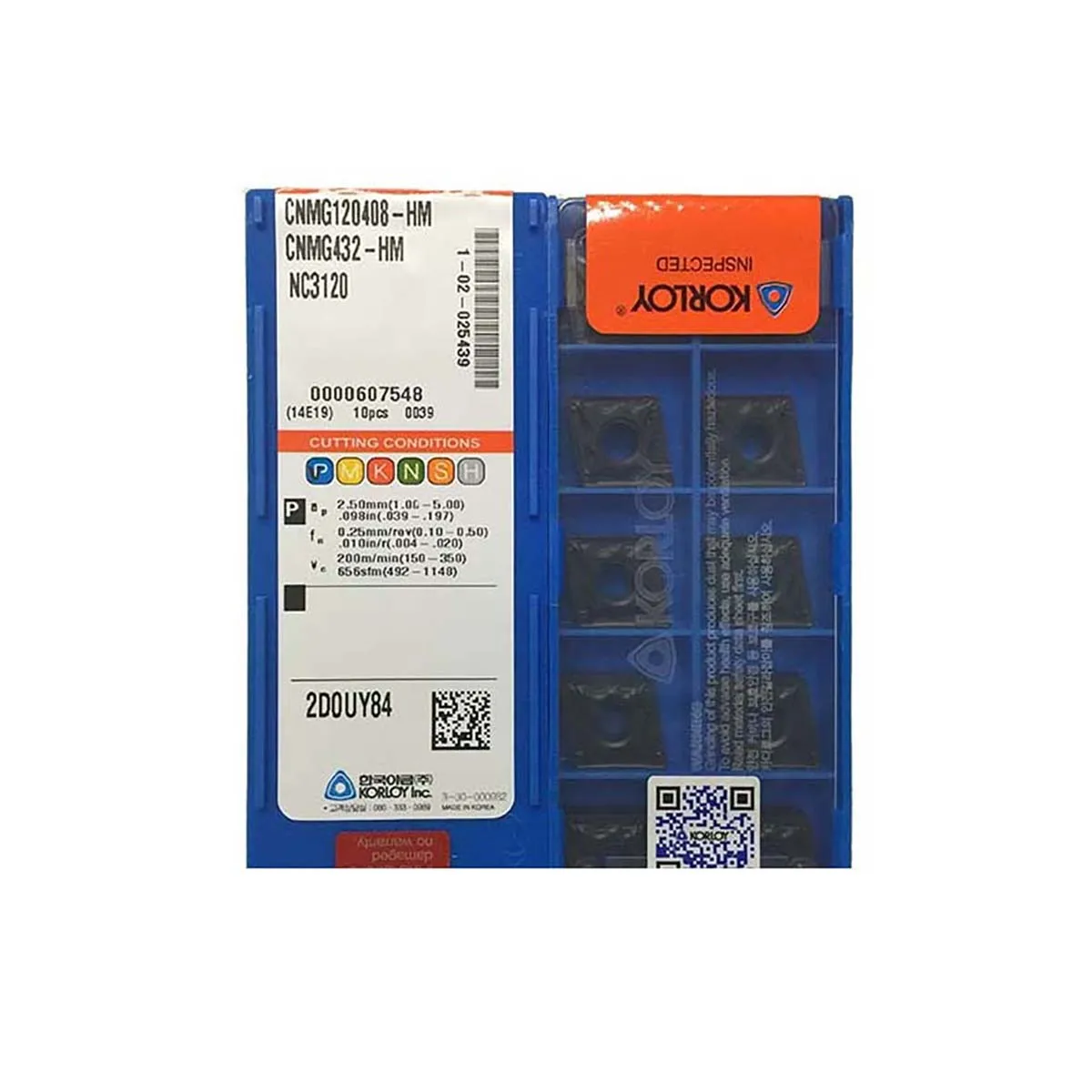 Korloy 100% Original CNMG 090308 120404 120408 120412 160608 160612 190608 190612 190616-ha-hm PC9030 NC3120 inserto de torneado
