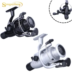 Sougayilang Black/ Sliver  Carp Fishing Reel Powerful Rear Brake 5.1: 1 Spinning Fishing Reel Aluminum Spinning Fishing Wheel