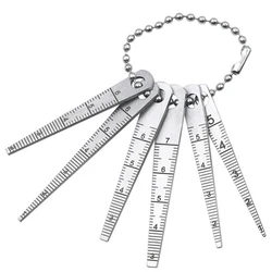 6pcs/set Stainless Steel Taper Gauge 0mm-7mm Aperture Scale Wedge Feeler Gauge Aperture Scale Hole Inspection Measuring Ruler