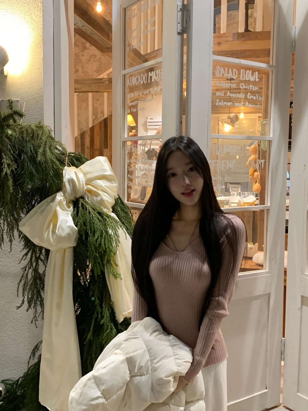 

Pure Color V-ne Knitwear Sweater Women's Slim Fit Inner Wear Autumn Winter Faion Casual Comfortable Breathable Top