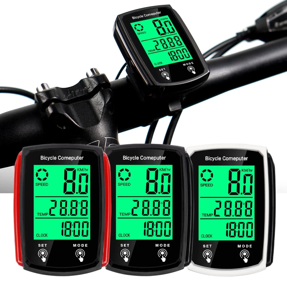 

Bicycle Computer Wired Speedometer Bike USB Luminous LCD Rechargeable Odometer for Road Mountain Bike Cycling Speed Counter