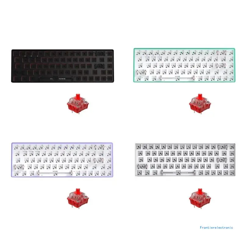 TESTER68 Customized Mechanical Keyboard 2.4G BT5.0 Bluetooth-compatible Hot Swap Dual-Mode Wireless Keypad DropShipping