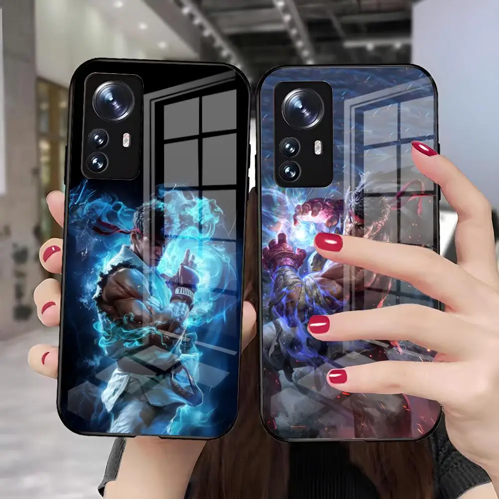 Street Fighter Ryu Phone Case For Samsung S25 S24 S23 S22 S21 S20 Plus Ultra Note20 Glass Phone Case Popular Premium