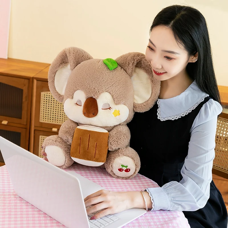 27 ~ 50 cm Holding Stomp Slapen Koala Knuffel Gevuld Bruin Grijs Cartoon Zitten Dier Slaperig Plushie Verjaardagscadeau