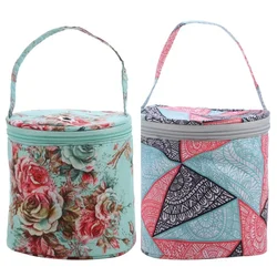 Yarn Storage Bag Round Knitting Wool Yarn Bags Organizer Crochet Sewing Needles Handbag Weave Tools Accessories Bowl Crafts Tote
