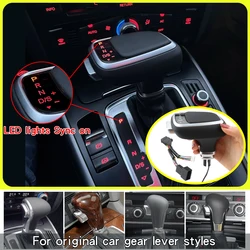 LHD Gear Shift Knob Stick Lever Head For Audi A6 C6 C7 A4 B8 S6 A7 A5 8t Q5 8r Q7 4L A3 8P S5 S7 LED Gearbox handle accessories