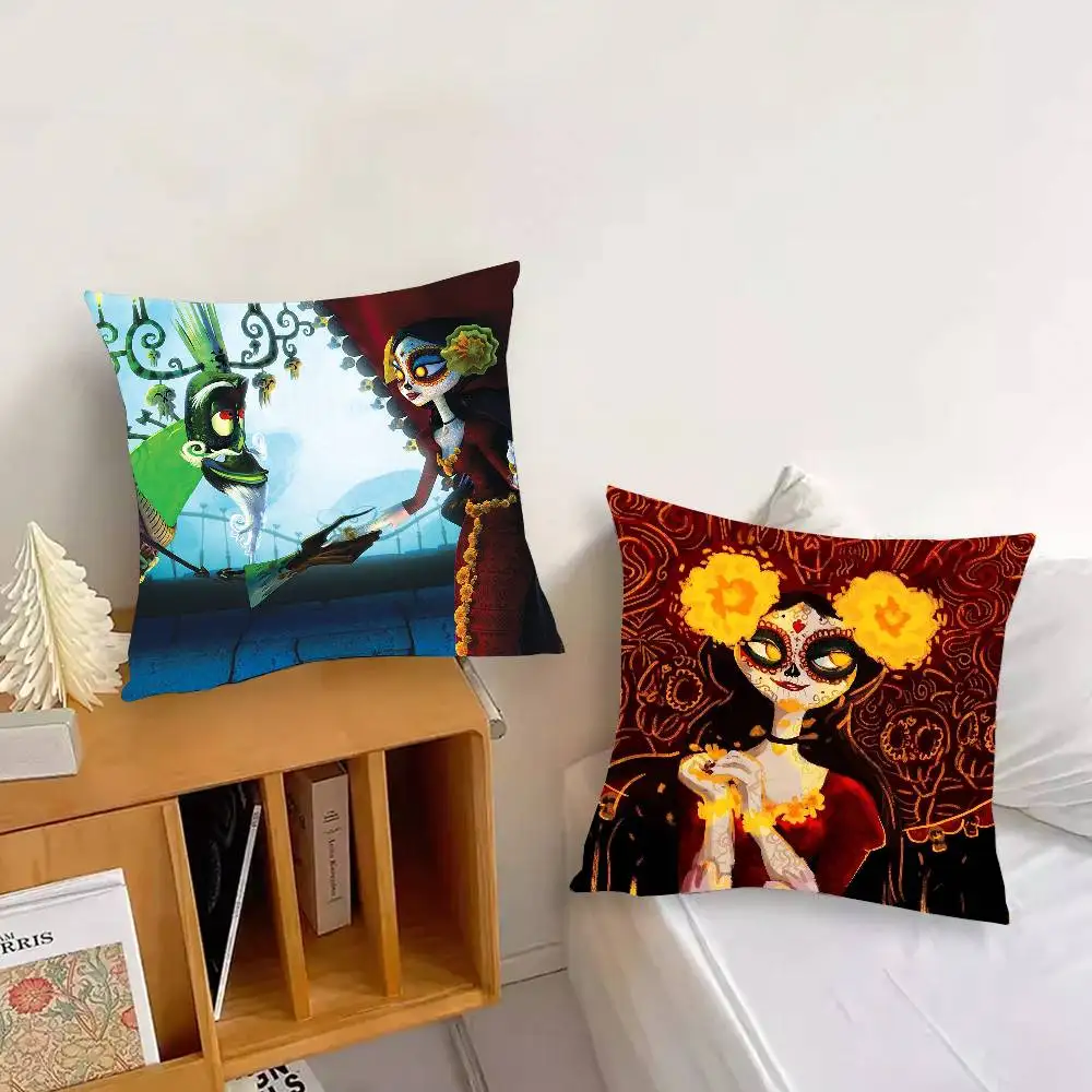 The BOOK OF L-LIFE Fantastic Animated Movie Pillow Case Sofa Cushion Cover Room Home Decoration