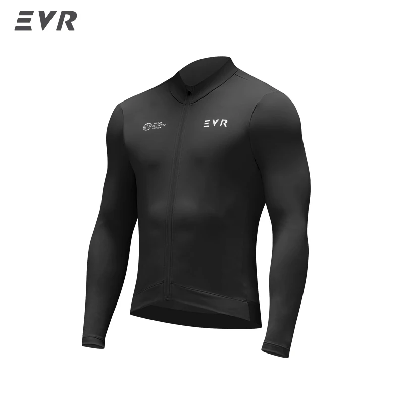 EVR heren winterfleece fietsset, thermische lange mouwen jersey, bibbroek, warm, ademend, sneldrogend, racefiets MTB fietspak