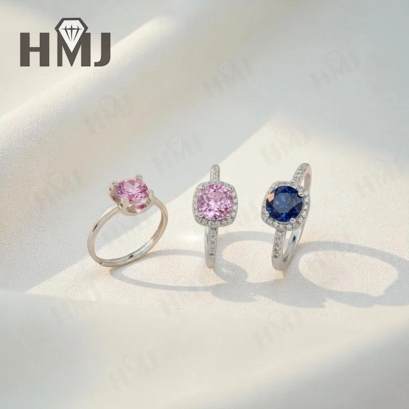 

Кольцо с драгоценным камнем, выращенное в лаборатории, с круглым сапфиром 6,5 мм, Padparadscha S925, кольцо из белого желтого золота, круг для женщин, помолвка, Рождество