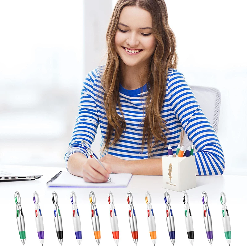 36Pcs Shuttle Pen Retractable 4 In 1Ballpoint Pens With Keychain, Multi-colored Nurse Ballpoint Pen