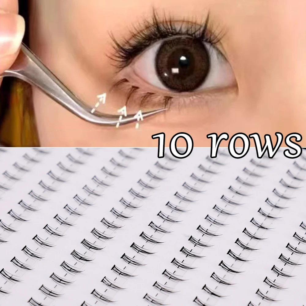 10 Rows Lower False Eyelashes Mixed Natural Single Cluster Lashes Cartoon Extension Comfortable To Wear Personal Fake EyeLash