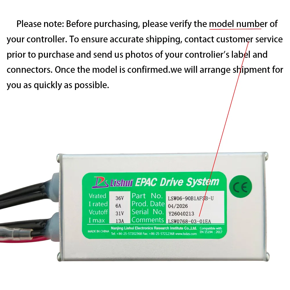 E-Bike Bürstenloser Motorcontroller LSW0768-03-01EA 36V 13A für Elektroroller Fatbike MTB Zubehör Geschwindigkeitsregler – Detail 1