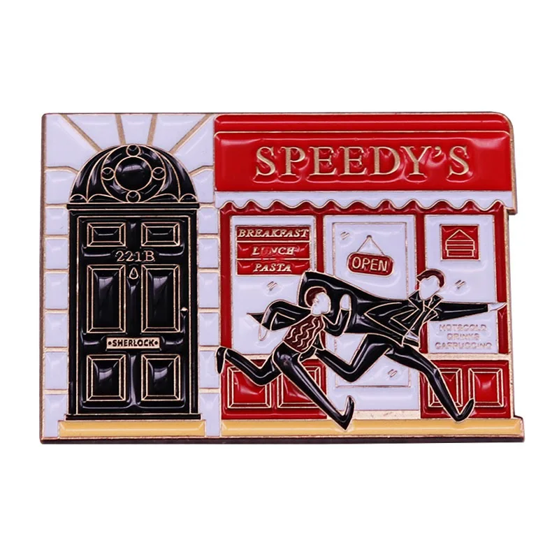 221B Enamel Pins London Baker Street Sherlocks Detective Fan Metal Cartoon Brooch Movie Jewelry Backpack Collar Lapel Badges