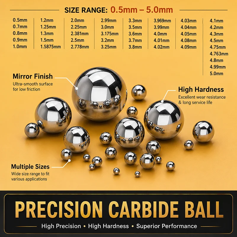 

Cemented Carbide Alloy Steel Ball High Precision Solid Smooth Bearing Balls Dia 0.5mm-5mm Industrial Wear-resistant Parts