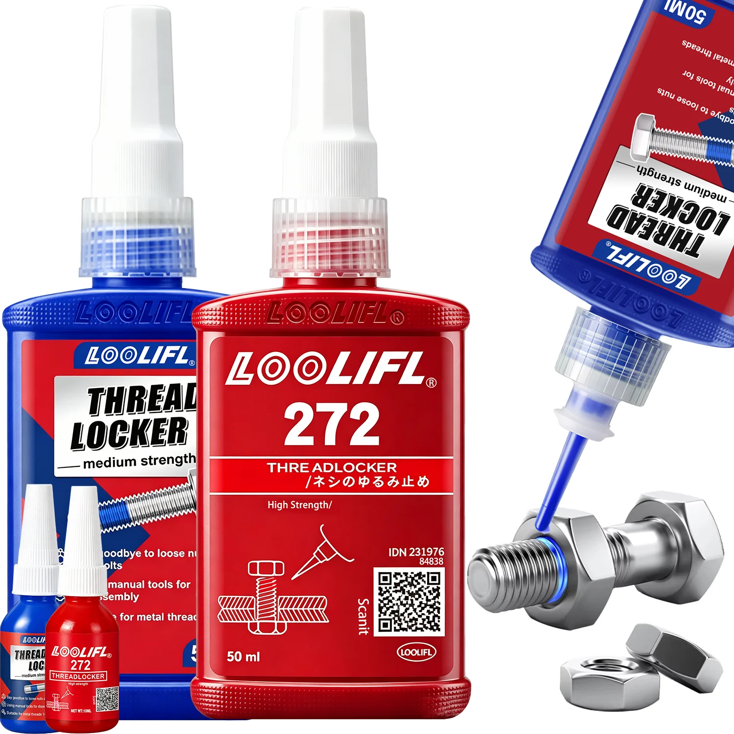272 50ml Thread Locking Thread Sealant Threadlocker Screw Glue Agent Anaerobic Adhesive Corrosion-Resistant Anti-Loosening Glue