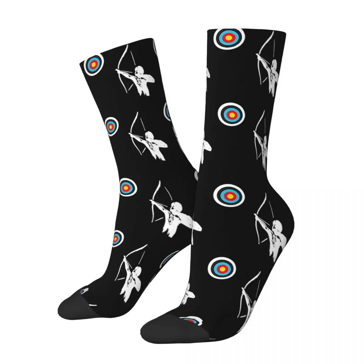 Autumn Winter Funny Men's Women's Archery Archer Bow Target Socks Breathable Basketball Socks