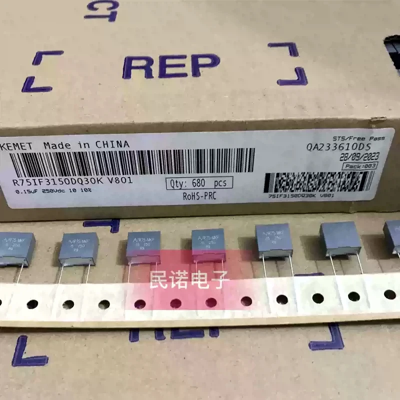 10pcs R75 250V 0.15UF 250V 154 150NF new KEMET AV film capacitor with a foot distance of 10mm