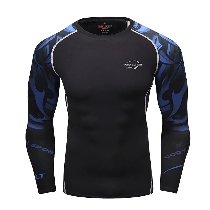 MMA Rash Guard T-shirt For Men 3D Printing Sublimation Sport Compression Boxing Clothing Kickboxing Long Sleeves Surf Shirts