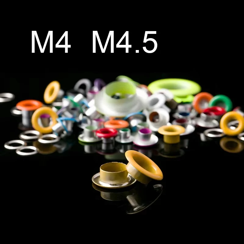 

50 комплектов, цветные заклепки, люверсы, 4 мм, 4,5 мм, люверсы, заклепки для обуви, сумки, одежды, пояс, шляпа, изготовление ювелирных изделий