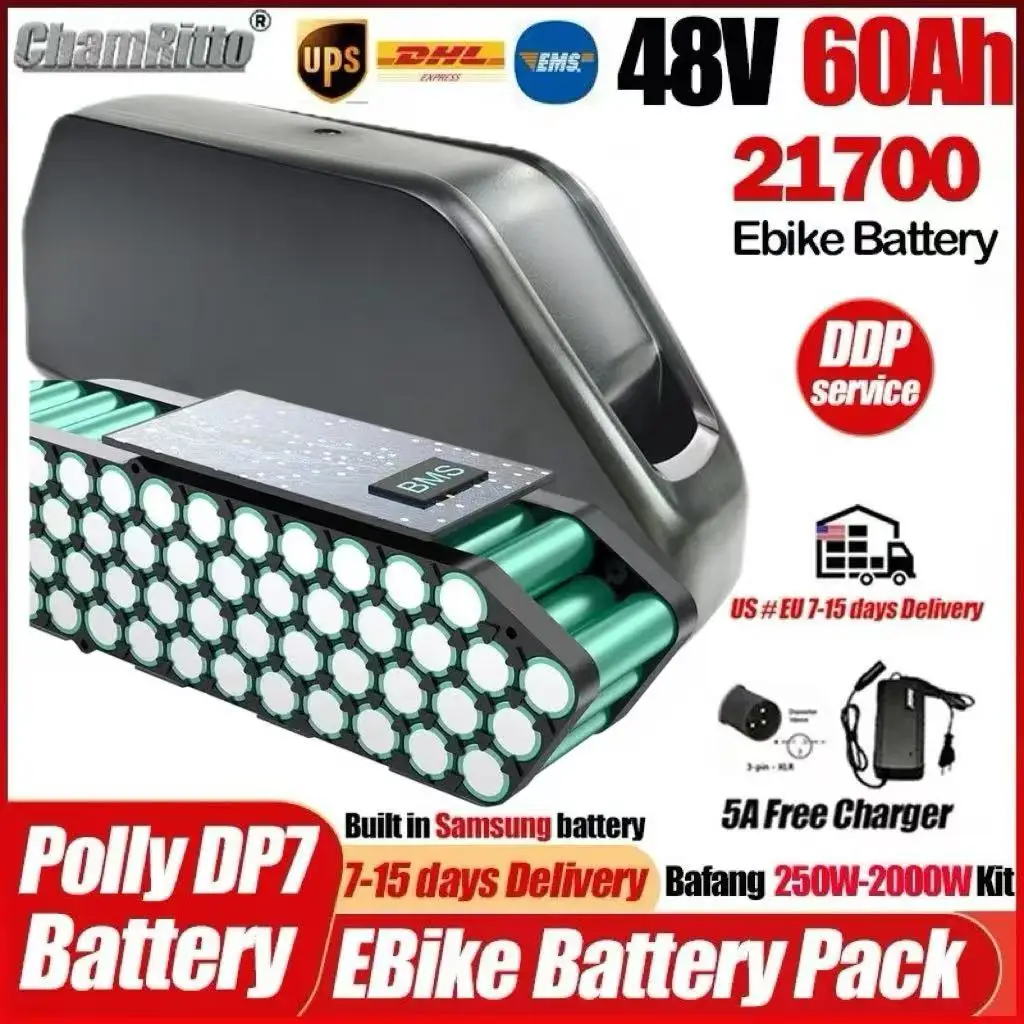 

48VE bike Hailong cham rider 25 30ah 45ah 50ah 60ah Battery 48v Bafang 1000W 1500W 2000W Hihg Power 21700 48v lithium batteries