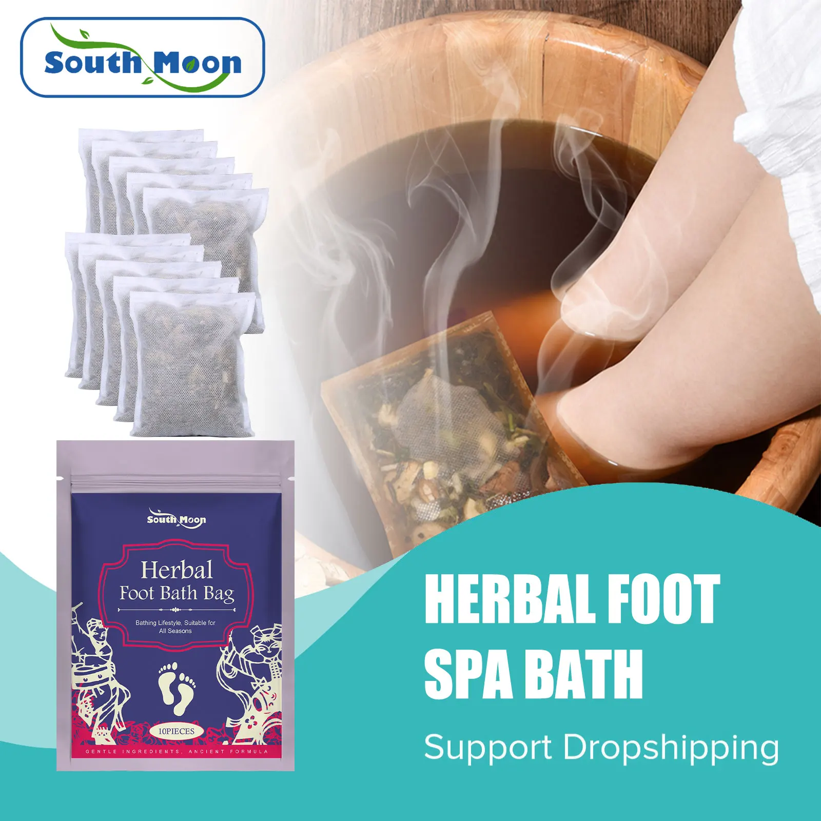 Wormwood Foot Bath Spa Body Relax Relieve Stress Dispel Dampness Remove Moisture Improve Sleep Foot Warmer Foot Bath Herbal Bag