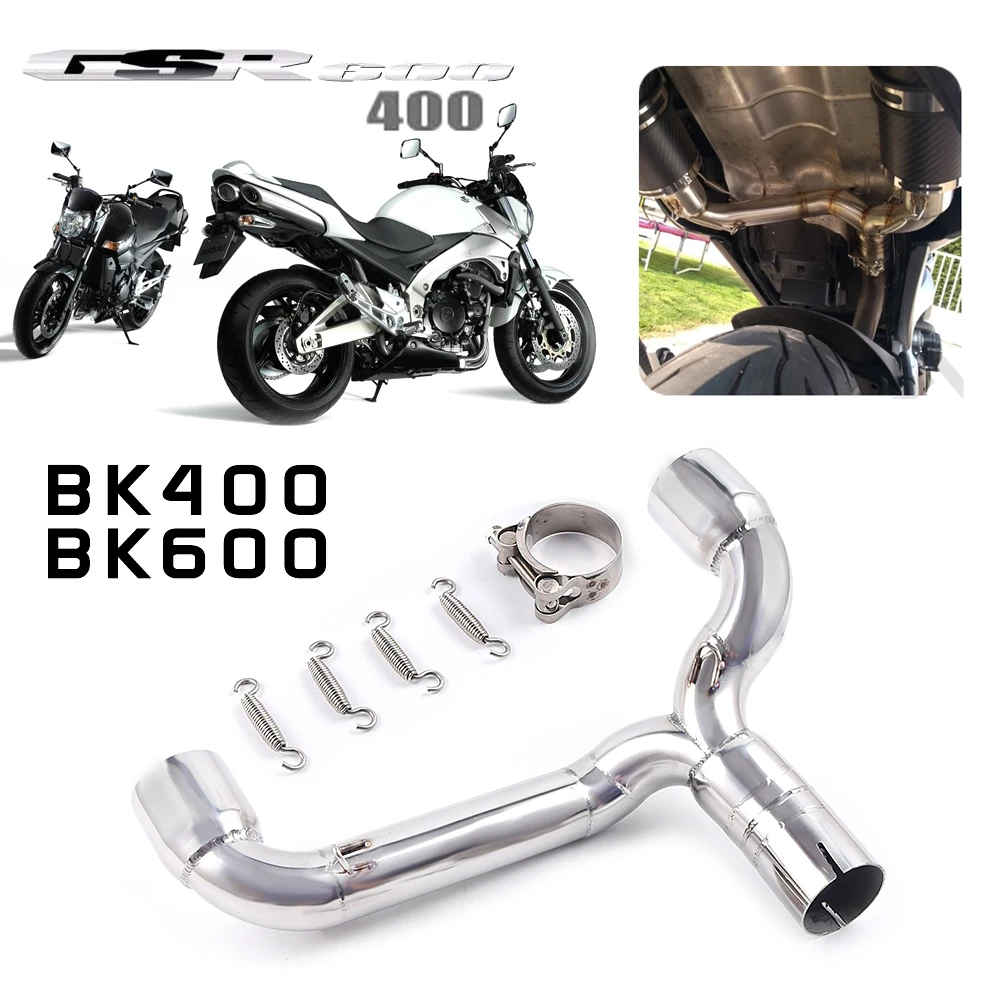 Slip-On For Suzuki GSR400 GSR600 BK400 BK600 GSR BK 400 600 Motorcycle Exhuast Escape Full Exhaust Middle Link Pipe