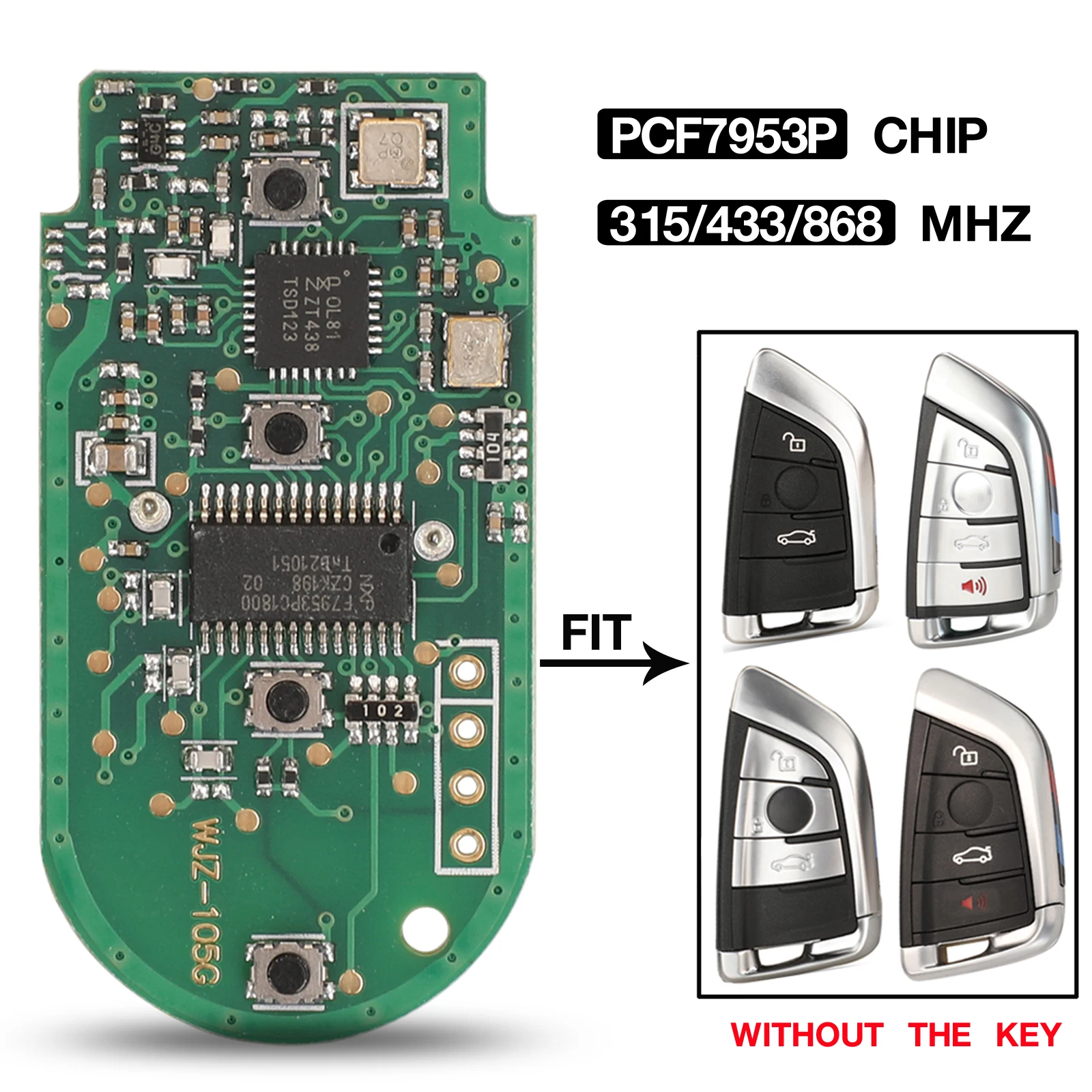 jingyuqin Remote Smart Car Key Circuit Board 315/433/868MHz With PCF7953P Chip For BMW F CAS4 5 7 Series X5 X6 Replacement