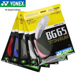 Corda de raquete de badminton YONEX BG65 Ti Corda de alta qualidade profissional durável e altamente elástica