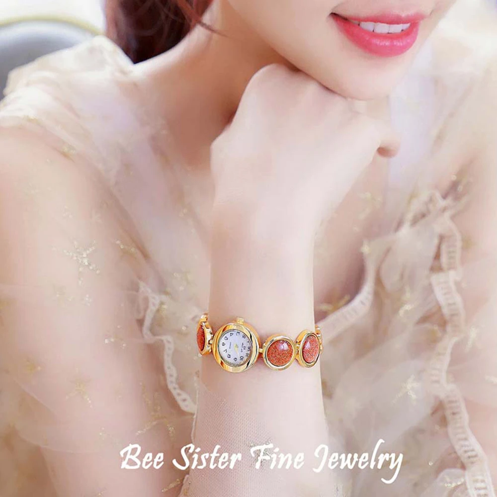 BS ใหม่ผู้หญิงนาฬิกาควอตซ์-Star Sand Stone นาฬิกาสุภาพสตรีสุภาพสตรีนาฬิกาข้อมือของขวัญผู้หญิง Relogio Feminino