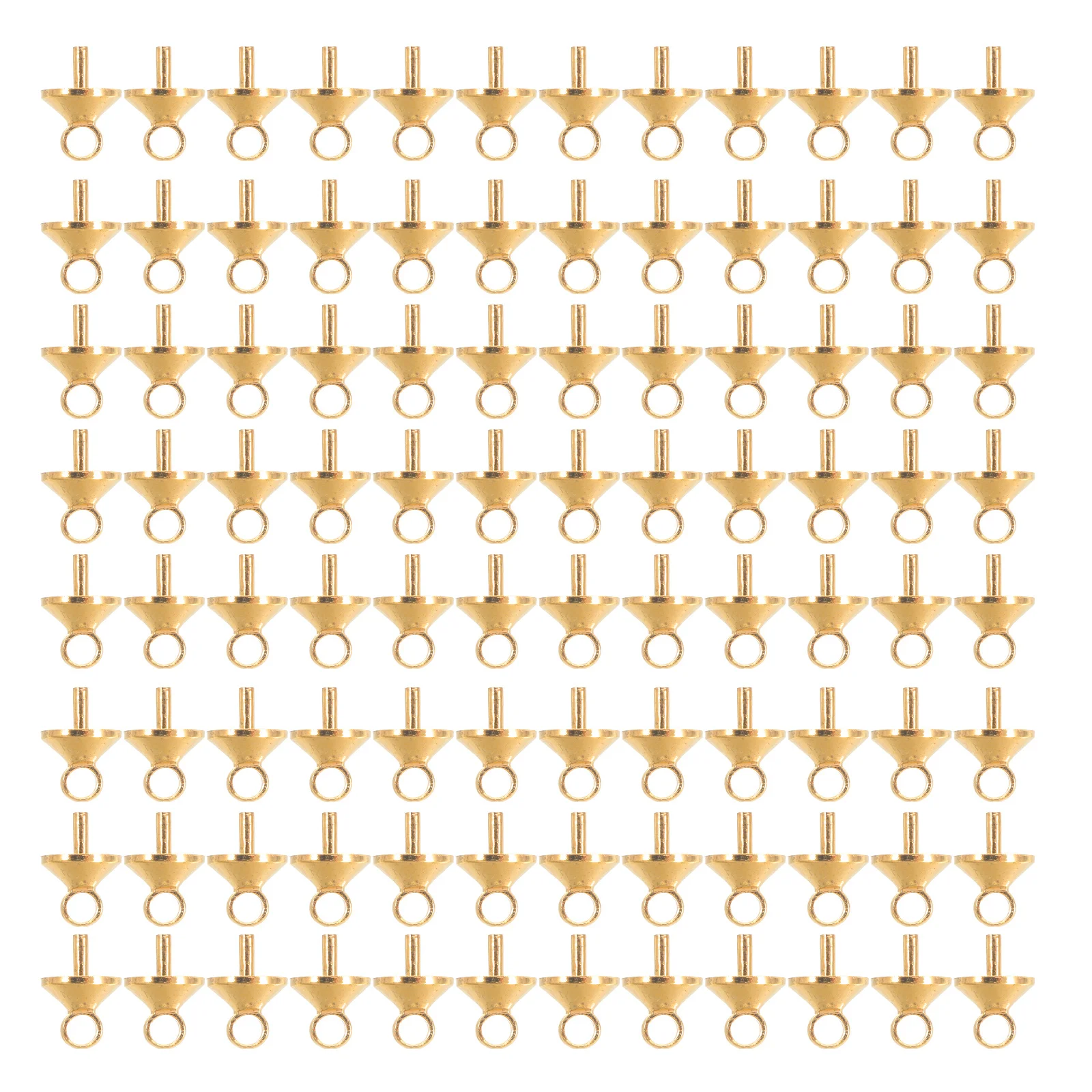 

100Pcs Pure Pendant Bail Eye Pins Half Drilled Connector Jewelry Findings for DIY Necklace Earring Making Supplies