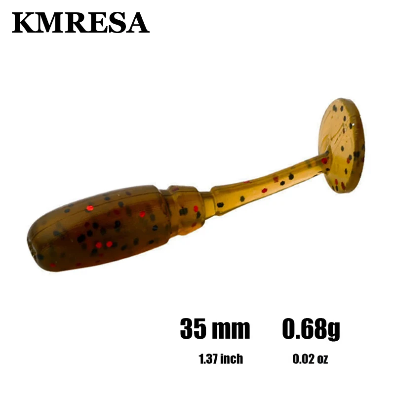 35mm/0.7g Soft Rock Fishing Lure T Tail Swimbait Wobblers Drop Shot Mini Shad Ocean Sea Bass Rockfishing Pesca