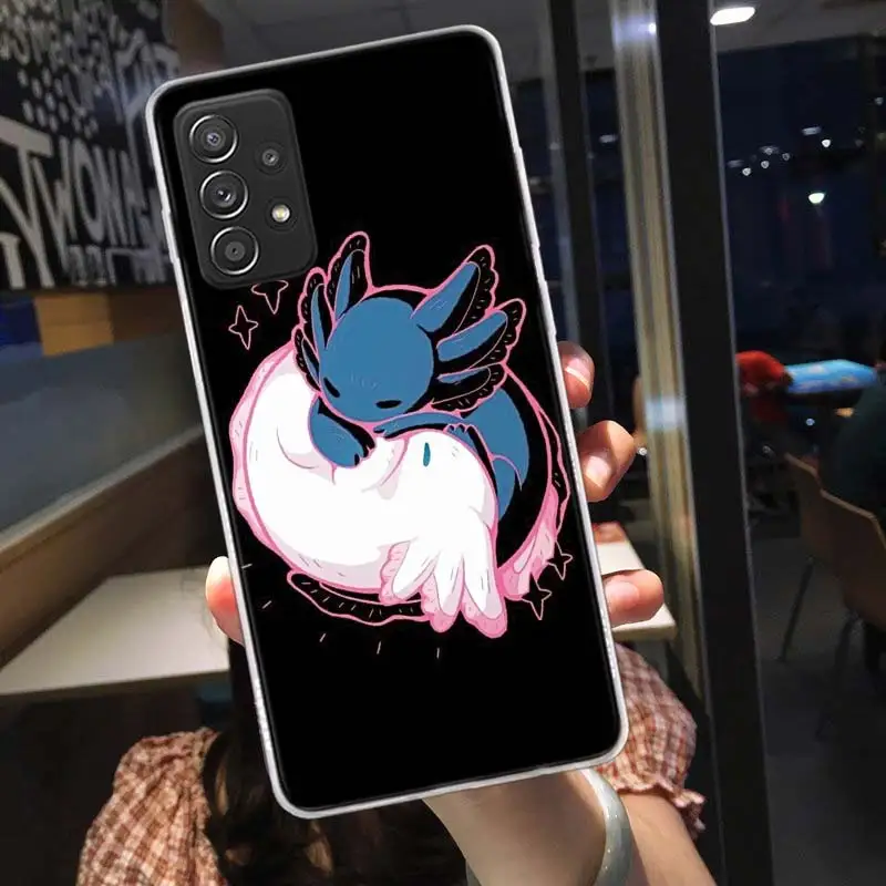 Kawaii Axolotl Pattern Phone Case For Galaxy Samsung A02S A03S A04S A05S A15 A25 A35 A55 A9 A8 A7 A6 J8 J6 J4 Plus S7 S10 Lit