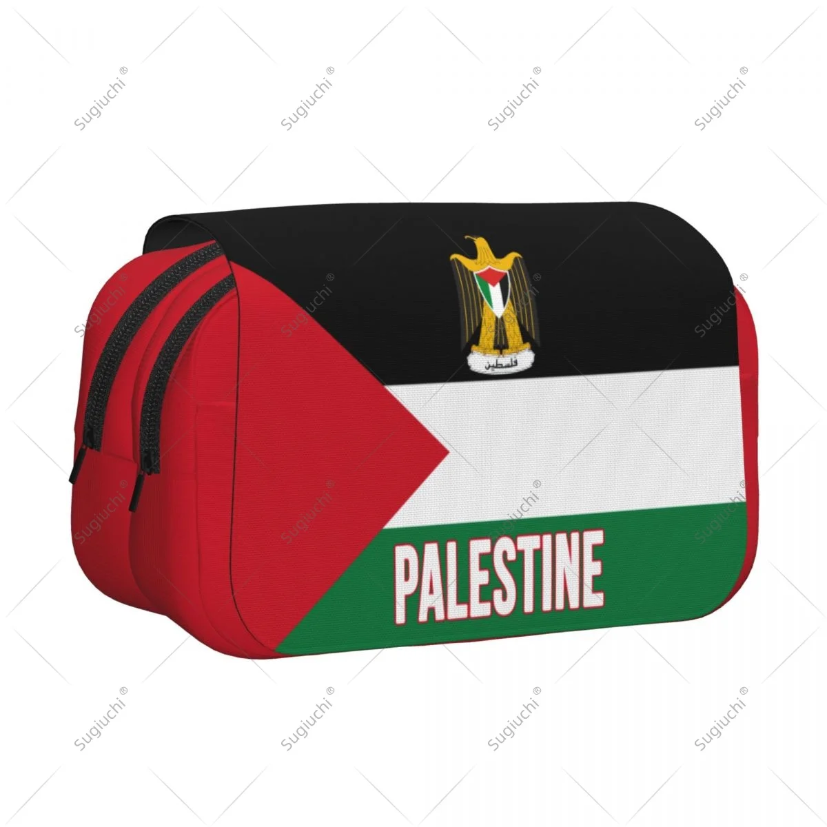 

Pencil Case Scissors Bags 3D Palestine Flag Double-layer Oxford Cloth Stationery Storage Pen Box Case