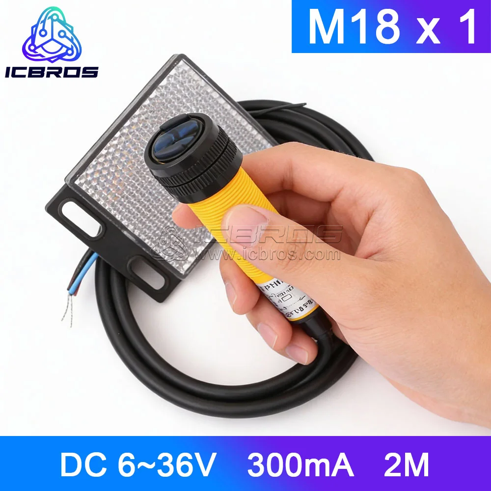 M18 E3F-R2N1 Photoelectric Switch Sensor E3F-R2N2 E3F-R2P1 E3F-R2P2 E3F-R2Y1 E3F-R2Y2 E3F-R2N3 E3F-R2P3 Feedback Reflex