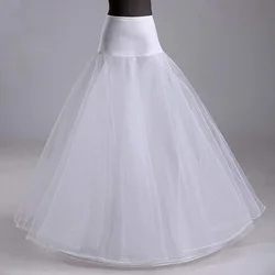 A-Line 1 Hoop White Petticoat for Weeding Dress Adjustable Size Bridal Gown Underskirt.