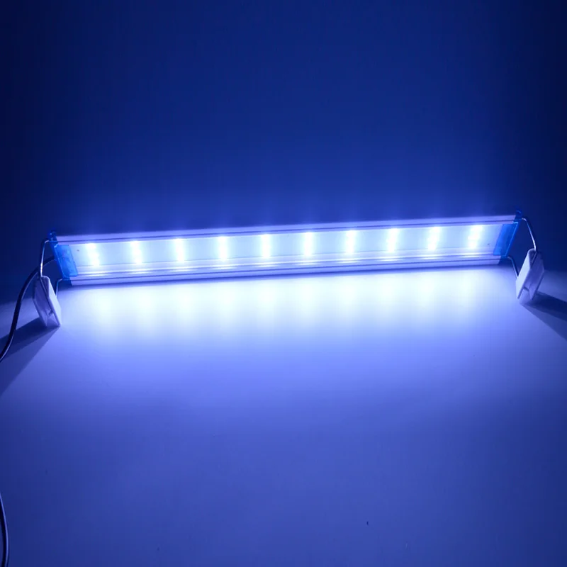 Aquarium LED-Licht Superschlanke Fischbecken-Beleuchtung Wasserdichte Helle Clip-Lampe Blaue LED 18-72cm für Pflanzen 220V – Detail 5