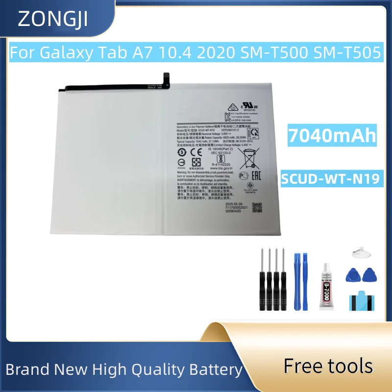 New Battery 7040mAh SCUD-WT-N19 Battery For Galaxy TAB A7 T500 T505C Tablet Batteries