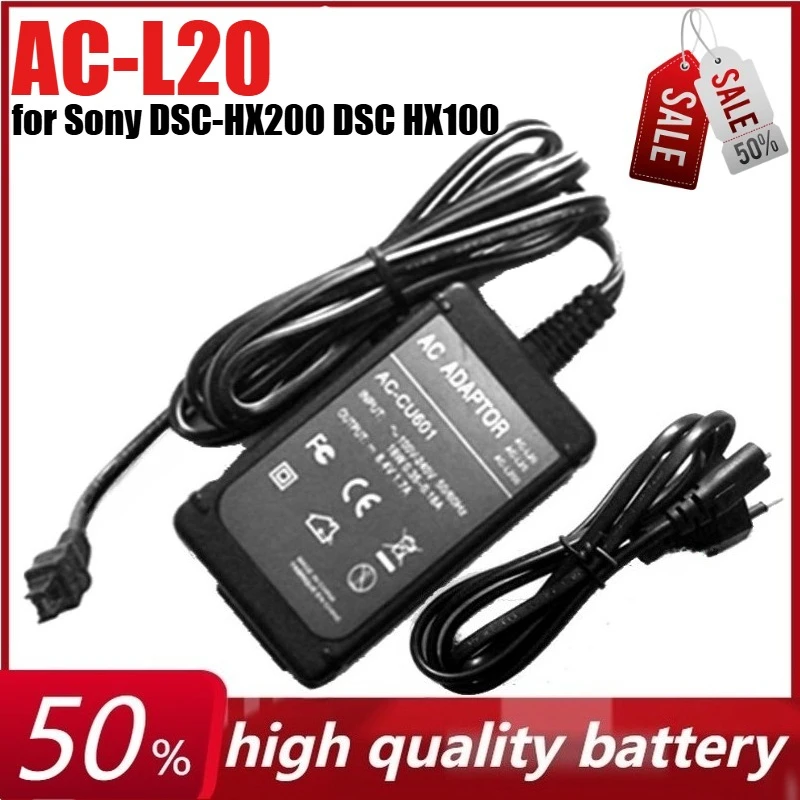 

AC-L20 AC-L25 AC-L200 AC Power Adapter Charger for Sony DSC-HX200 DSC HX1 HX100 Handycam NEX-VG20 NEX VG30 VG900 DVD7
