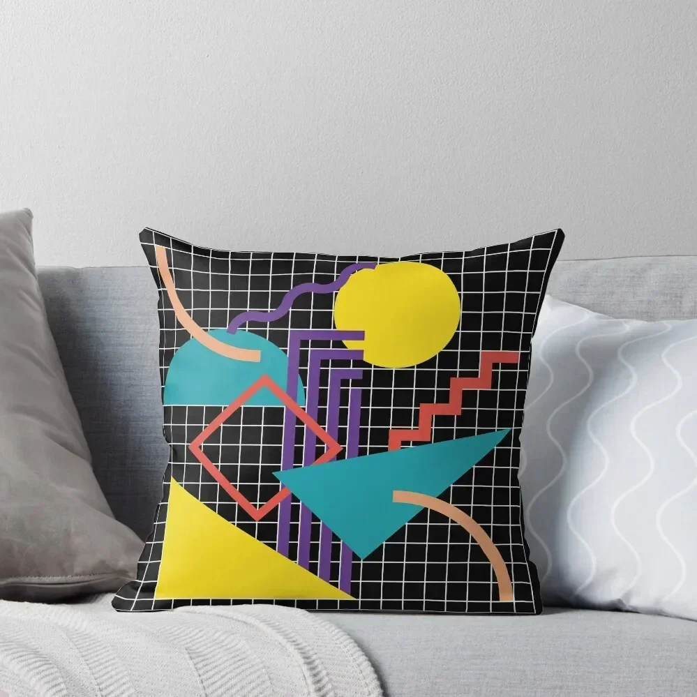 

Memphis Pattern - 80s Retro Black Throw Pillow Decorative Sofa Cushion Cushions Cover Sofa Pillow Cover pillow