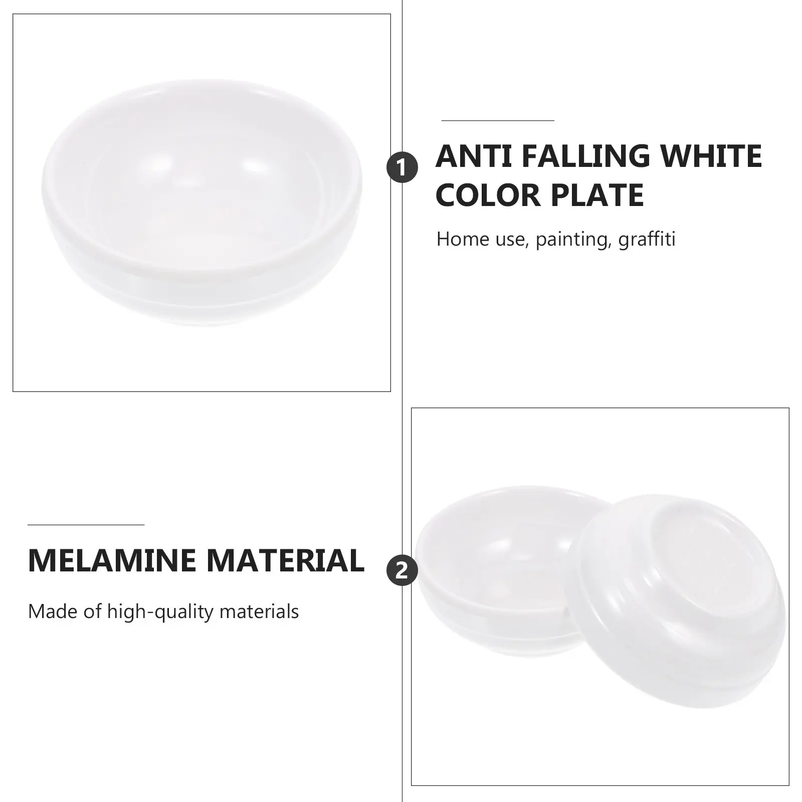 5Pcs Lightweight Melamine Color Mixing Dish Multi Purpose Paint Box Seasoning Dish Dipping Bowl Study Room Art Supply