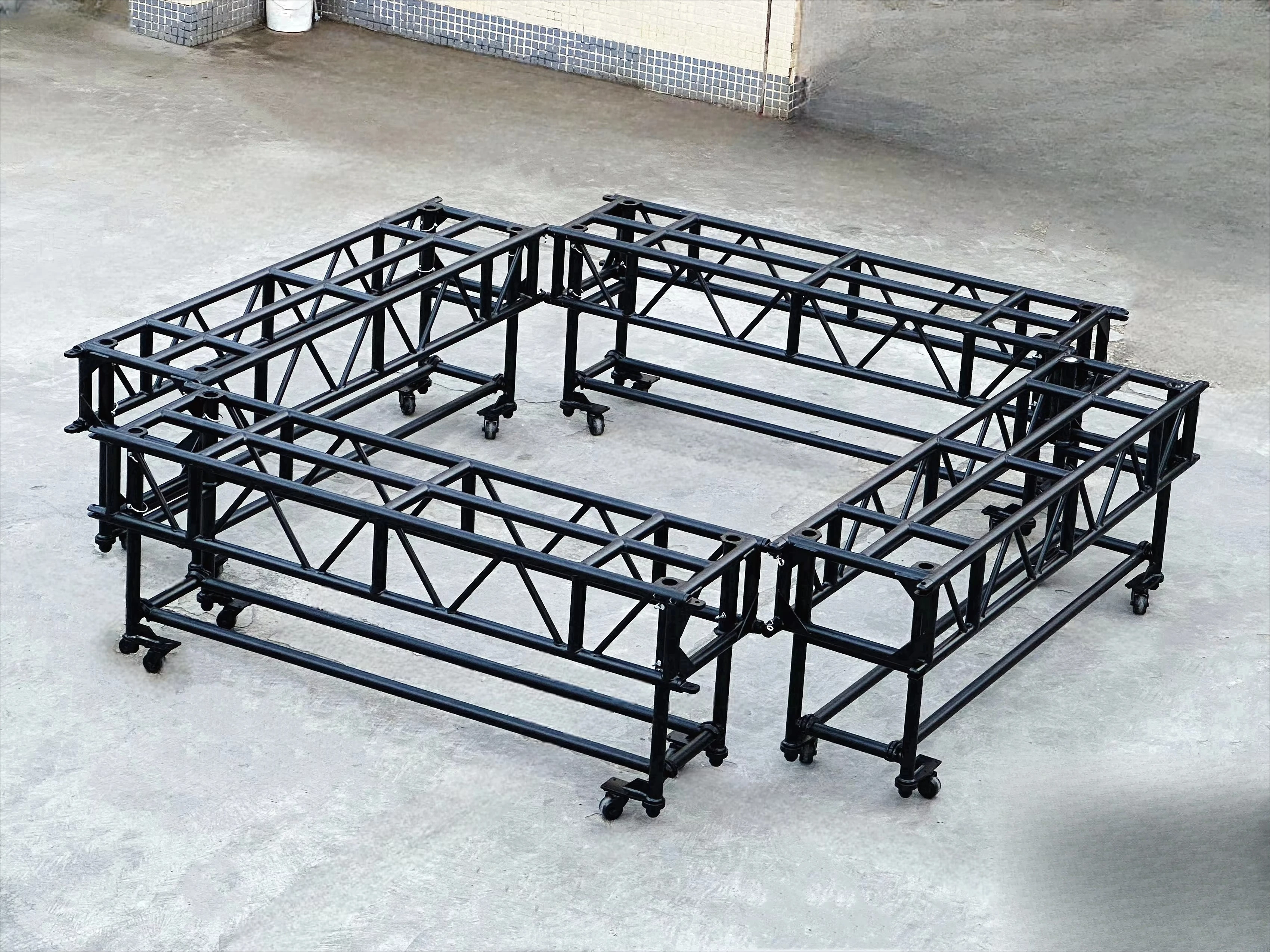 Aluminum lighting truss for event/DJ Double suspended travel truss Pre-installed truss