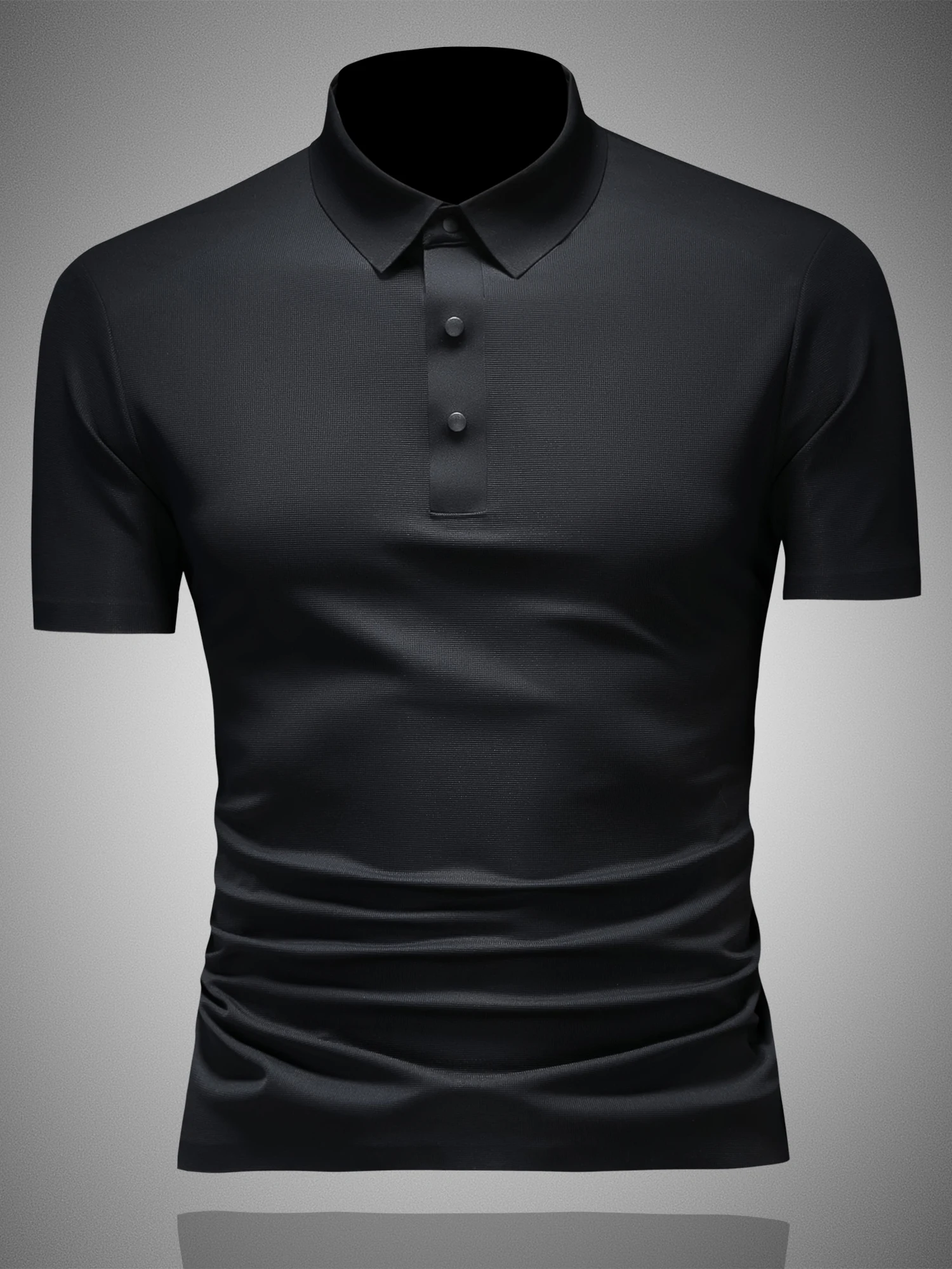 

Ice Silk Sl irt Men's Summer New Hanging Sense Smooth Material Casual T-irt Upper Body Stand Fit ort Sve
