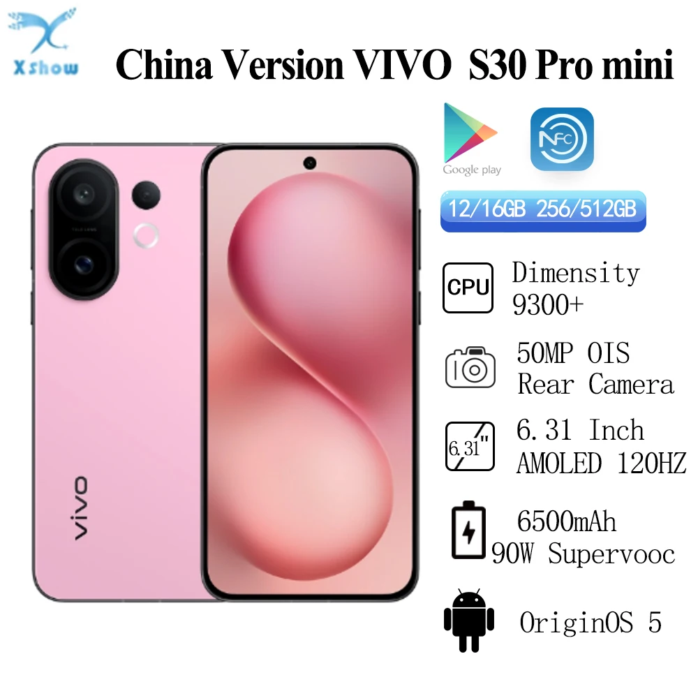 Новая камера VIVO S30 Pro Mini Dimensity 9300+ 50MP OIS 6500 мАч 90 Вт SuperVOOC 6,31 дюйма 120 Гц AMOLED NFC OTA Обновление IP68 IP69