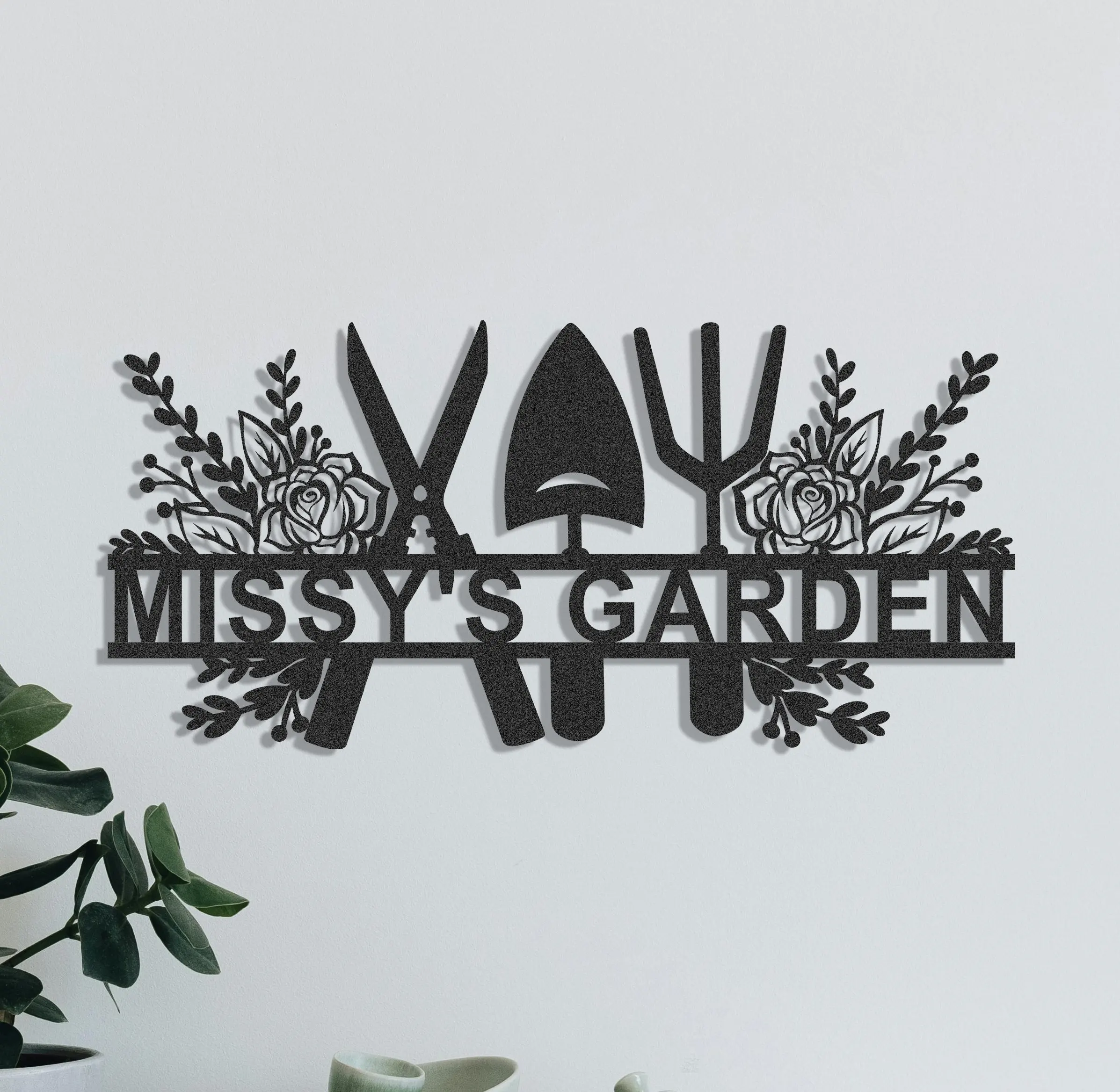 Custom Metal Garden Decor Gardener Name Sign Personalised Garden Name Sign Garden Wall Art Yard Decor