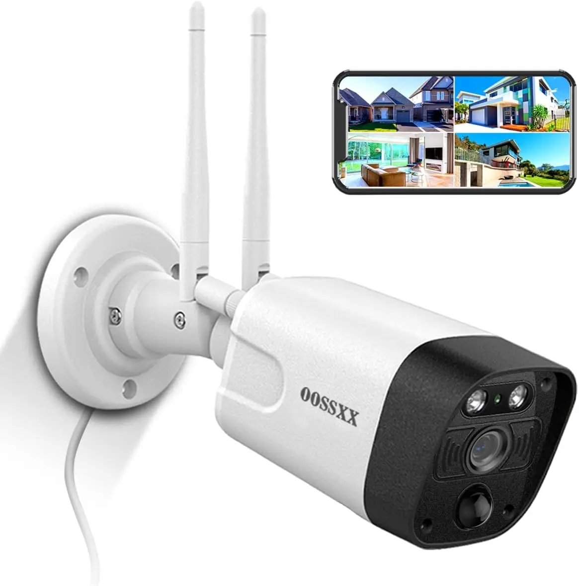 

5.0MP 130° Wide-Angle Wireless Security Camera with PIR Detection, Two-Way Audio & Dual Antennas for Outdoor Home Surveillance