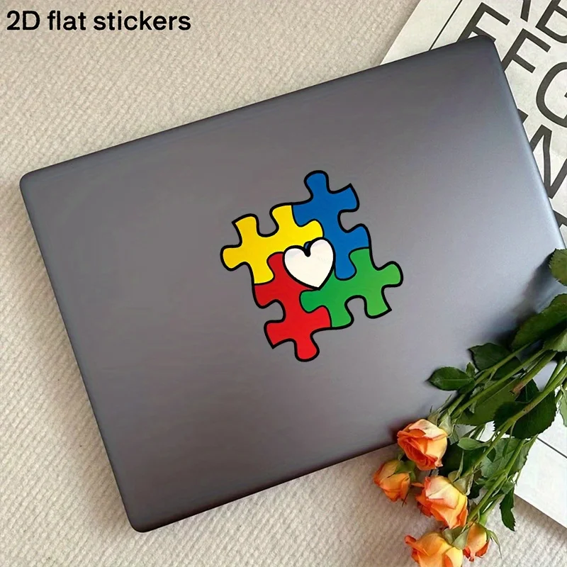 1PC Heartwarming Autism Puzzle Sticker for Laptop, Water Bottle, Guitar, Notebook - Impactful Decal to Spread Love view 4