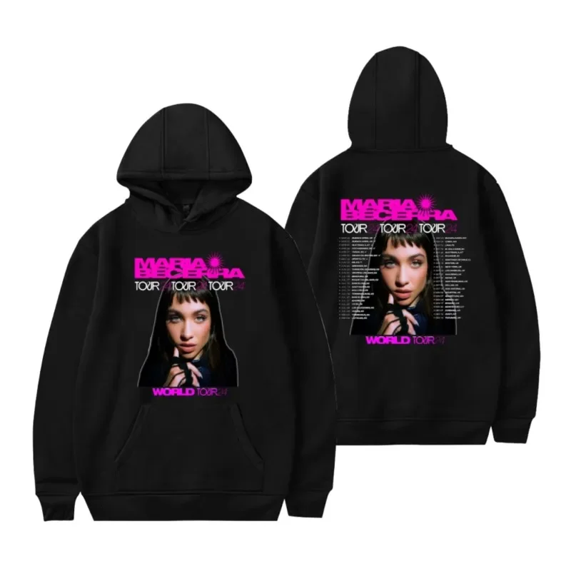 2024 Maria Becerra World Tour Hoodie Women Men Hooded Sweatshirt Streetwear Oversized Long Sleeve Fashion Harajuku Pullover Tops