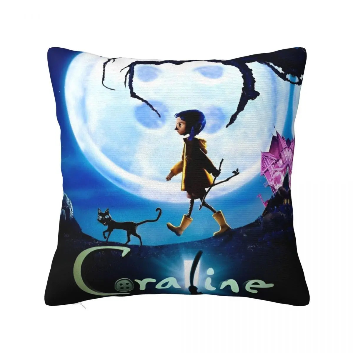 

Coralines Mystery Cartoon Movie Pillowcases Printed Fabric Cushion Cover Throw Pillow Case Cover Chair Zipper 45X45cm Multi-Size